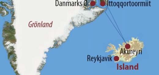 Karte Reise Grönland Scoresby-Sund: Eisberge und Nordlichter 2022