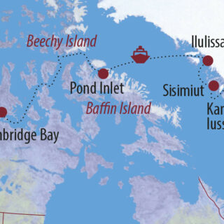 Karte Reise Grönland • Kanada | Nunavut Klassische Nord-West-Passage und Höhepunkte Westgrönlands 2022