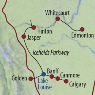 Karte Reise Kanada | Alberta • British Columbia Winter in den Rocky Mountains 2022