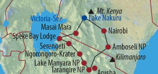 Karte Reise Kenia • Tansania Auf den Spuren der großen Tierwanderung 2022