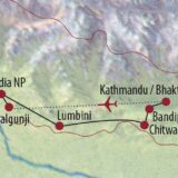 Karte Reise Nepal Dschungel-Safari und Königsstädte im Himalaya 2022