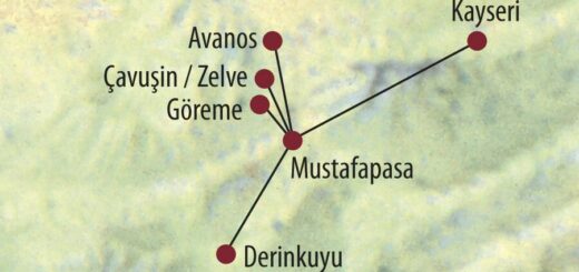 Karte Reise Türkei Feenkamine, unterirdische Städte und Höhlenkirchen 2022