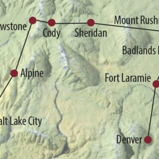Karte Reise USA | Rocky Mountains Wildlife – Land der Büffel, Bären und bunten Lagunen 2022
