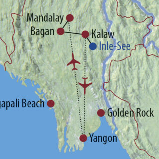 Karte Reise Myanmar Durch Pagodenwälder und Königsstädte 2022