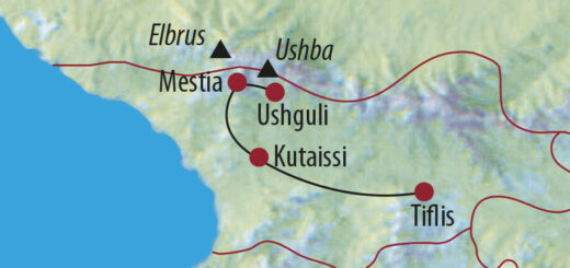 Karte Reise Georgien | Kaukasus Skizauber im verborgenen Swanetien 2022