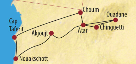 Karte Reise Mauretanien Im Land zwischen Atlantik und Nigerbogen 2022