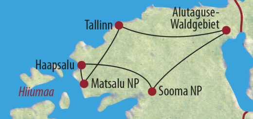 Karte Reise Estland Wilde Schönheit im Baltikum – Moore, Wälder, Ostseeinseln 2022