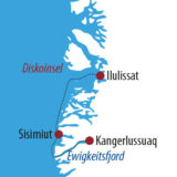 Karte Reise Grönland Diskobucht  – Paradies der Eisberge 2022