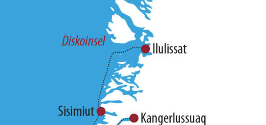 Karte Reise Grönland Diskobucht  – Paradies der Eisberge 2022