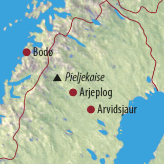 Karte Reise Schweden Sommer-Aktivwoche in Schwedisch Lappland 2022