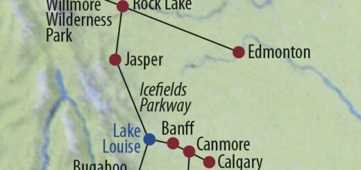 Karte Reise Kanada | Alberta • British Columbia Die Geheimnisse der Rockies 2022