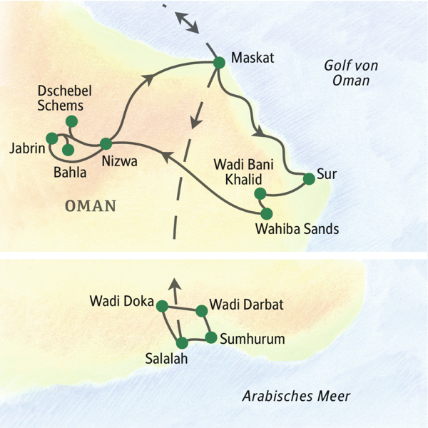 Oman gefuehrte Rundreisen 2024