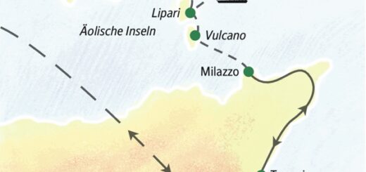Reiseroute Äolische Inseln – aktiv erleben 2025  | Tinta Tours Erlebnisreisen