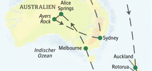 Reiseroute Australien-Neuseeland – zum Kennenlernen 2026  | Tinta Tours Erlebnisreisen