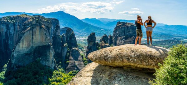 Ausblick auf die Felsen von Meteora