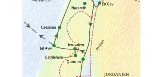 Reiseroute Israel – Heiliges Land 2026  | Tinta Tours Erlebnisreisen