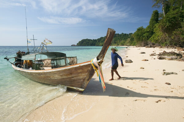 Strand, Sand, Wasser, Meer, Fischerboot, Mann, Mensch,