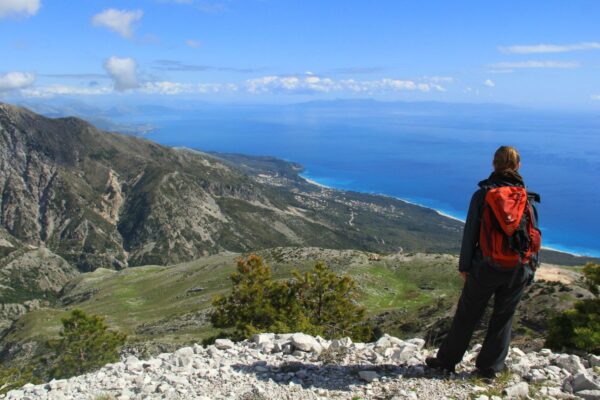 Blick vom Llogara-Nationalpark über die albanische Riviera