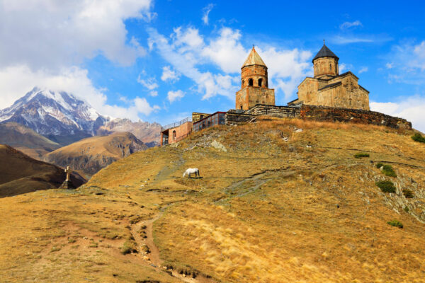 Mtskheta-mtianeti,,Kreuzkuppelkirche,Zminda,Sameba,(dreifaltigkeitskirche,,Gergetier,Dreifaltigkeitskirche,,Stepantsminda,,Kasbegi,,Georgia
