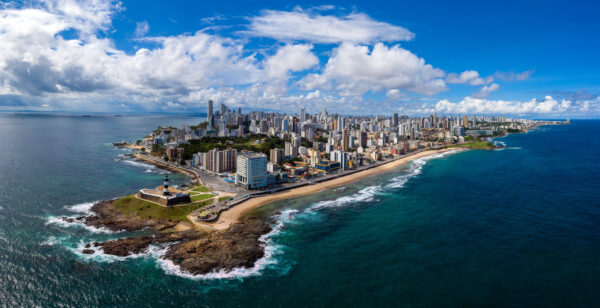 Aerial,Of,Lighthouse,In,Barra,And,Salvador,Aerial,Of,Lighthouse