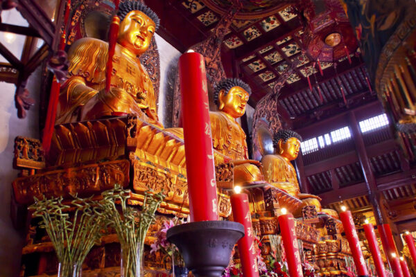 Buddhist,Statues,Jade,Buddha,Temple,Jufo,Si,Shanghai,China,Most