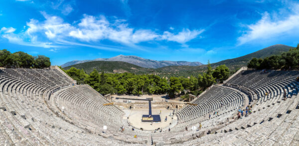 Ancient,Theater,Epidaurus,,Argolida,,Greece,In,A,Summer,Day