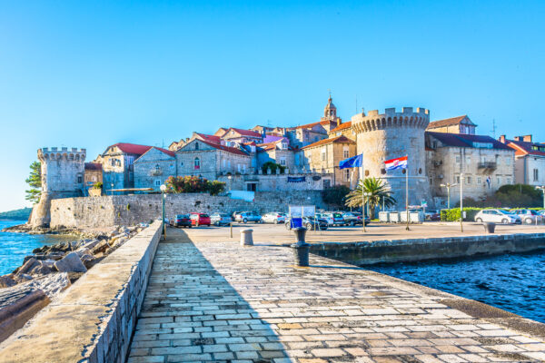 View,At,Old,Town,Center,In,Korcula,,Popular,Touristic,Destination