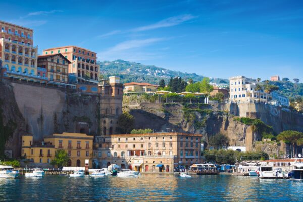 Sunny,Day,In,Sorrento,,Italy,,With,Multicolored,Luxury,Hotels,On