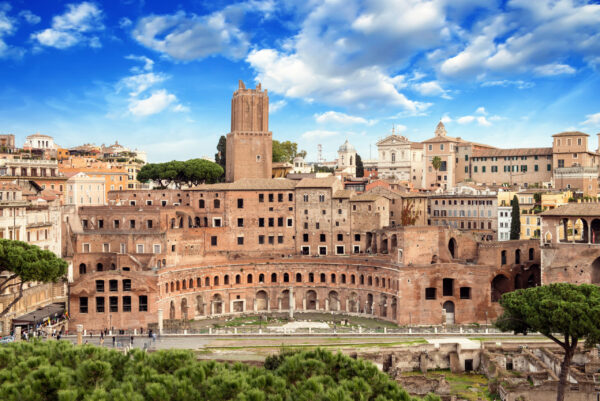 Ancient,Ruins,Of,Imperial,Forum,In,Rome,,Via,Dei,Fori