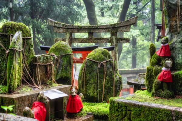 Small,Shinto,Place,Of,Worship,With,Torii,Gates,And,Inscriptioned