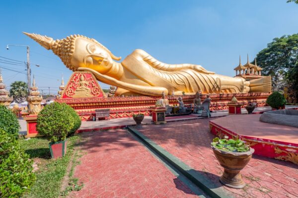 Pha,That,Luang,Reclining,Buddha,,Vientiane,,Laos
