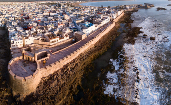 Aerial,Panorama,Of,Medieval,Essaouira,Old,City,On,Atlantic,Coast