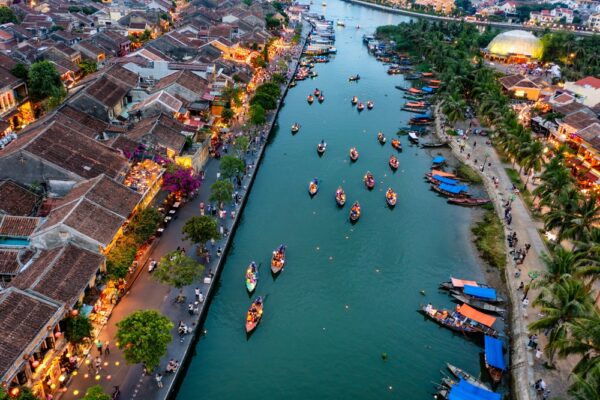 Aerial,Drone,View,Of,Hoi,An,City,,Vietnam.,Ancient,Town,