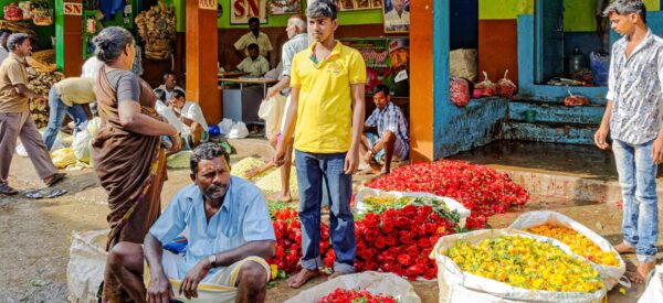 Auf dem Blumenmarkt in Madurai