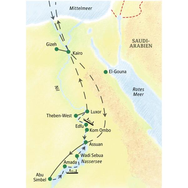 Reiseroute Ägypten – Kairo