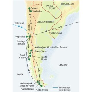 Reiseroute Chile – Höhepunkte 2026  | Tinta Tours Erlebnisreisen