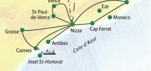 Reiseroute Cote d`Azur – Nizza & mehr 2026  | Tinta Tours Erlebnisreisen