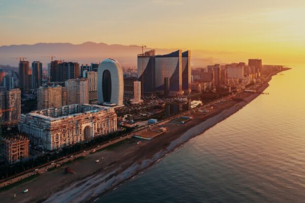 Aerial,View,Of,Batumi,,Adjara,,Georgia.,Modern,Skyscrapers,And,Hotels
