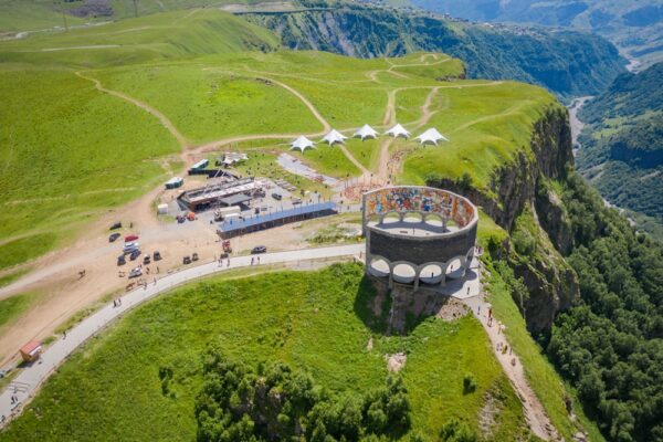Gudauri,georgia:,July,20,2023,Aerial,View,Of,Monument,Of,The