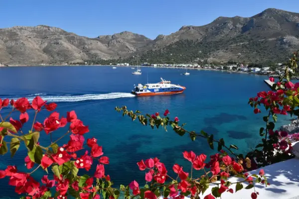 Tilos: Blick von der Terrasse des Ilidi Rock - Gerd Thiel - Erlebnisrundreisen.de