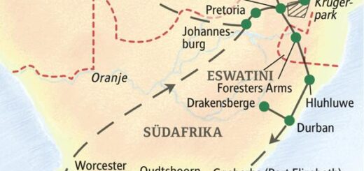 Reiseroute Südafrika – Kap