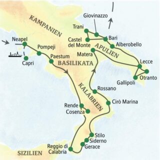 Reiseroute Süditalien – die umfassende Reise 2026  | Tinta Tours Erlebnisreisen
