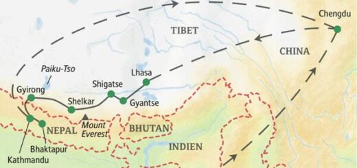 Reiseroute Tibet – Nepal – über den Himalaya 2026  | Tinta Tours Erlebnisreisen
