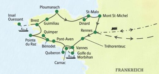 Reiseroute Bretagne – Wandern zwischen Menhiren und Meer 2026  | Tinta Tours Erlebnisreisen