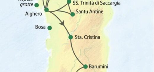 Reiseroute Geruhsame Studienreise nach Sardinien mit wenigen Hotelwechseln 2026
