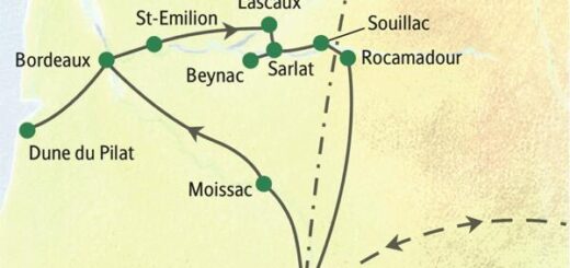Reiseroute Eine Studiosus-Reise in den Südwesten von Frankreich