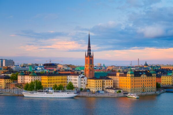 Stockholm,,Sweden.,Panoramic,View,Of,The,Gamla,Stan.,The,Capital
